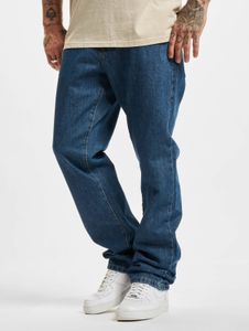 Jeans da uomo URBAN CLASSICS alla moda, vestibilità dritta, tasche con zip, blu
