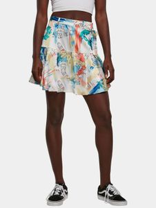 Vestido femenino Urban Classics con cordón ajustable, 115 g/m², blanco/multicolor