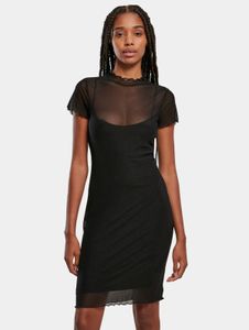 Abito femminile Urban Classics da donna, in rete elasticizzata, 117 g/m², nero