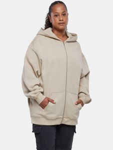Felpa con cappuccio da donna Urban Classics, modello oversize, 300 g/m², in cotone, beige.