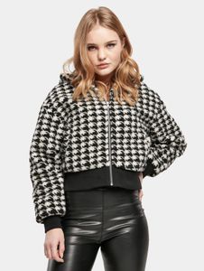 Chaqueta funcional Urban Classics para mujer, capucha grande, cierre de cremallera, 360 g/m², negro/blanco