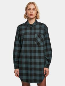 Vestido oversize ligero para mujer de Urban Classics, 125 g/m², algodón, azul petróleo/negro.