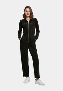 leichtes Urban Classics Damen Kleid Stretch Reißverschluss Taschen Schwarz