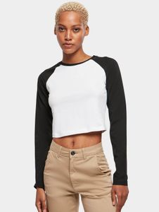 lässiges URBAN CLASSICS Damen T-Shirt Stretch Oversize 180 g/m² mit Baumwolle Weiß/Schwarz