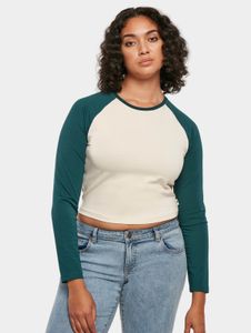Casual Urban Classics women's stretch sweatshirt, 180 g/m², cotton, cream-white/petrol-blue