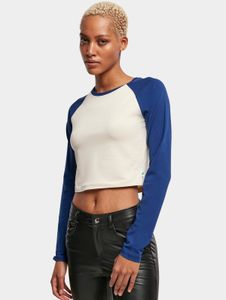 Sweat-shirt stretch confortable Urban Classics pour femme, 180 g/m², 100 % coton, blanc crème/bleu