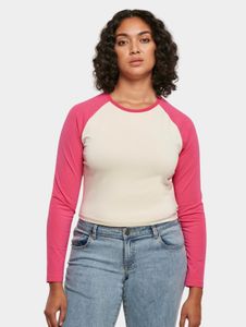 Sweat-shirt Soft Urban Classics pour femme, coupe oversize, poches extensibles, en coton, blanc/rose
