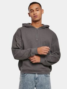 Sudadera con capucha y cremallera para hombre de Casual Urban Classics, 300 g/m² de algodón, gris.