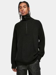 Sudadera Soft Urban Classics para hombre, con cremallera, corte oversize, 5 g/m², color negro.