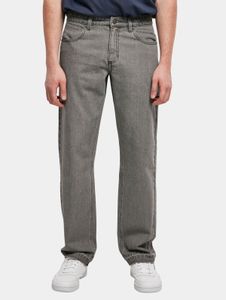 Stylish URBAN CLASSICS men's jeans with zip pockets, cotton, grey
