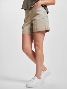 Comfortable Urban Classics women's stretch jeans with zip pockets, cotton, beige