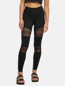 bequeme Urban Classics Damen Hose Stretch Slim Fit 225 g/m² mit Baumwolle Schwarz