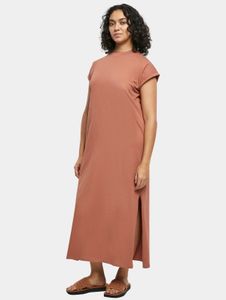 Fashionable Urban Classics women's dress, 140 g/m², cotton, terracotta orange