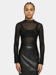 stilvolles Urban Classics Damen Kleid Stretch Slim Fit Mesh Schwarz