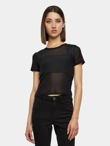 sportliches Urban Classics Damen T-Shirt Stretch Slim Fit 117 g/m² Schwarz