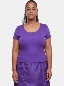 Comfortable Urban Classics women's T-shirt, stretch slim fit, 180 g/m², cotton, violet