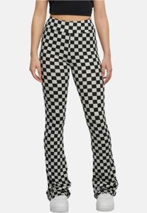 Pantaloni casual da donna URBAN CLASSICS elasticizzati 200 g/m² nero/grigio