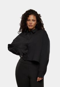Casual URBAN CLASSICS women's polo shirt, stretch, oversize, 110 g/m², cotton, black