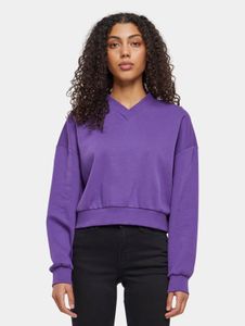 lässiges Urban Classics Damen Sweatshirt Oversize Fleece 300 g/m² mit Baumwolle Violett