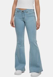 Comfortable Urban Classics women's jeans with stretch pockets, slim fit, and cotton, blue.