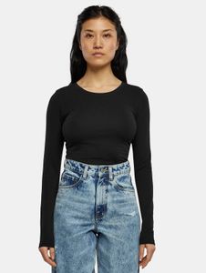 modernes Urban Classics Damen Sweatshirt Stretch Slim Fit 180 g/m² mit Baumwolle Schwarz