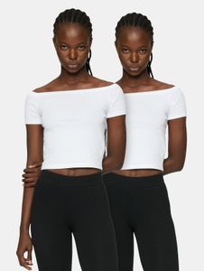 T-shirt elasticizzata da donna Modern Urban Classics, 180 g/m², cotone, bianca