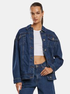 stylische Urban Classics Damen Jacke Taschen Oversize mit Baumwolle Blau