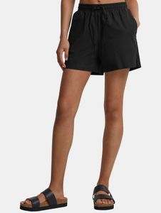 Comfortable Urban Classics women's shorts with drawstring and pockets, 105 g/m² cotton, black