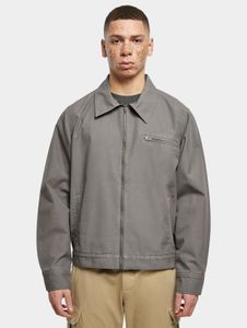 Modern Urban Classics men's jacket with zippers, pockets, 350 g/m² cotton, grey