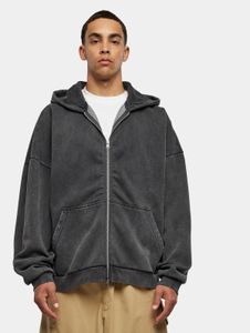 Felpa con cappuccio da uomo Modern Urban Classics, cappuccio grande, chiusura a zip, 360 g/m², cotone, nera