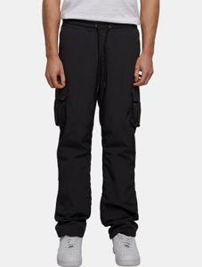 bequeme URBAN CLASSICS Herren Jeans Straight Fit Kordelzug Taschen Schwarz
