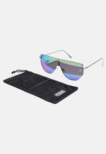 Lunettes de soleil unisexes Fashionable Urban Classics avec cordon de serrage, argentées