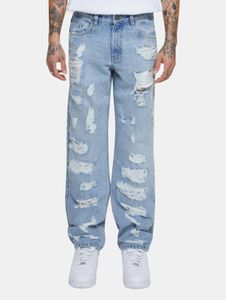 Comfortable Urban Classics men's jeans, straight fit, with cotton, blue