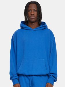 Felpa casual da uomo URBAN CLASSICS con polsini e cappuccio a coste, cotone 280 g/m², blu