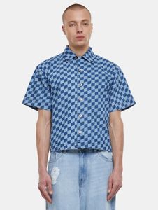 Modern Urban Classics Men's Oversized Polo Shirt with Cotton, Blue