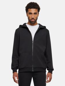 Sudadera con capucha para hombre Casual Urban Classics, elástica, con cremallera, puños acanalados, de algodón, color negro.