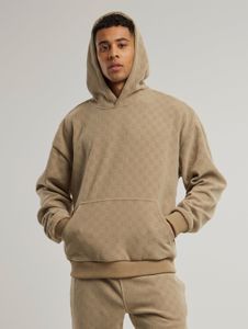 Felpa casual da uomo URBAN CLASSICS con polsini e cappuccio a coste, beige