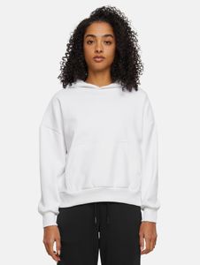 Sudadera con capucha para mujer Modern Urban Classics con puños y capucha elásticos acanalados, algodón, blanco.