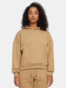 Sudadera cómoda con capucha para mujer de Urban Classics, con puños y capucha elásticos acanalados, de algodón, color beige.