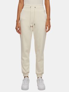 Pantaloni casual da donna Urban Classics con elastico, coulisse e tasche, in cotone, bianco ecru