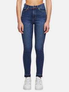 Comfortable Urban Classics women's skinny fit stretch jeans with cotton, blue