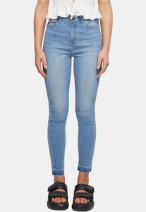 Stylish URBAN CLASSICS women's skinny fit stretch jeans with cotton, blue