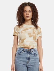 sportliches Urban Classics Damen T-Shirt Stretch 180 g/m² mit Baumwolle Camouflage