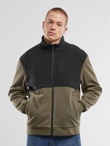 Chaqueta elástica para hombre Casual Urban Classics, color negro/verde oliva.