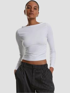 sporty URBAN CLASSICS women's T-shirt, slim fit, cotton, white