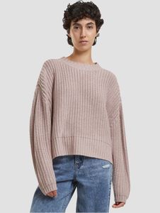 Sudadera Soft Urban Classics para mujer con puños acanalados, corte oversize, color rosa antiguo.