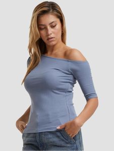 T-shirt da donna Modern Urban Classics, 180 g/m², cotone, blu
