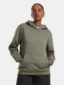 Comfortable Urban Classics women's hoodie with ribbed cuffs and hood, 330 g/m² cotton, green