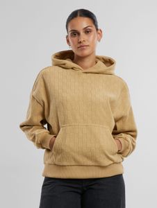 Modern Urban Classics Women's Hoodie Ribbed Cuffs Hood Beige