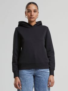 Comfortable Urban Classics women's hoodie with ribbed cuffs and hood, 300 g/m² cotton, black